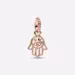 Charm Mano di Fatima Protettiva-Oro rosa Charm Mano di Fatima Protettiva