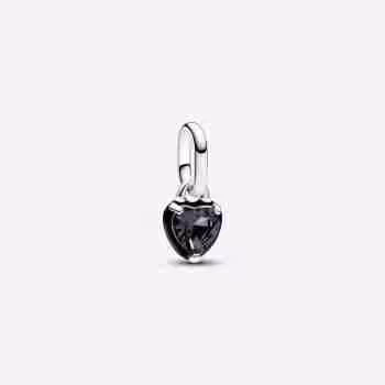 Charm Mini Pendente Black Chakra Heart -Nero