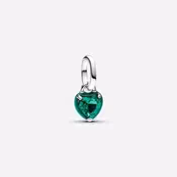 Charm Mini Pendente Black Chakra Heart  -Verde