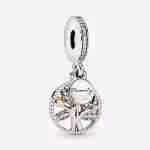Charm Pendente Albero della Famiglia-Bicolor Charm Pendente Albero della Famiglia-Bicolor