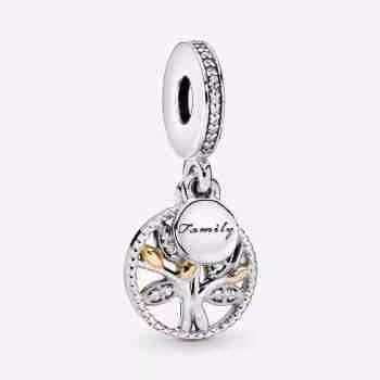 Charm Pendente Albero della Famiglia-Bicolor