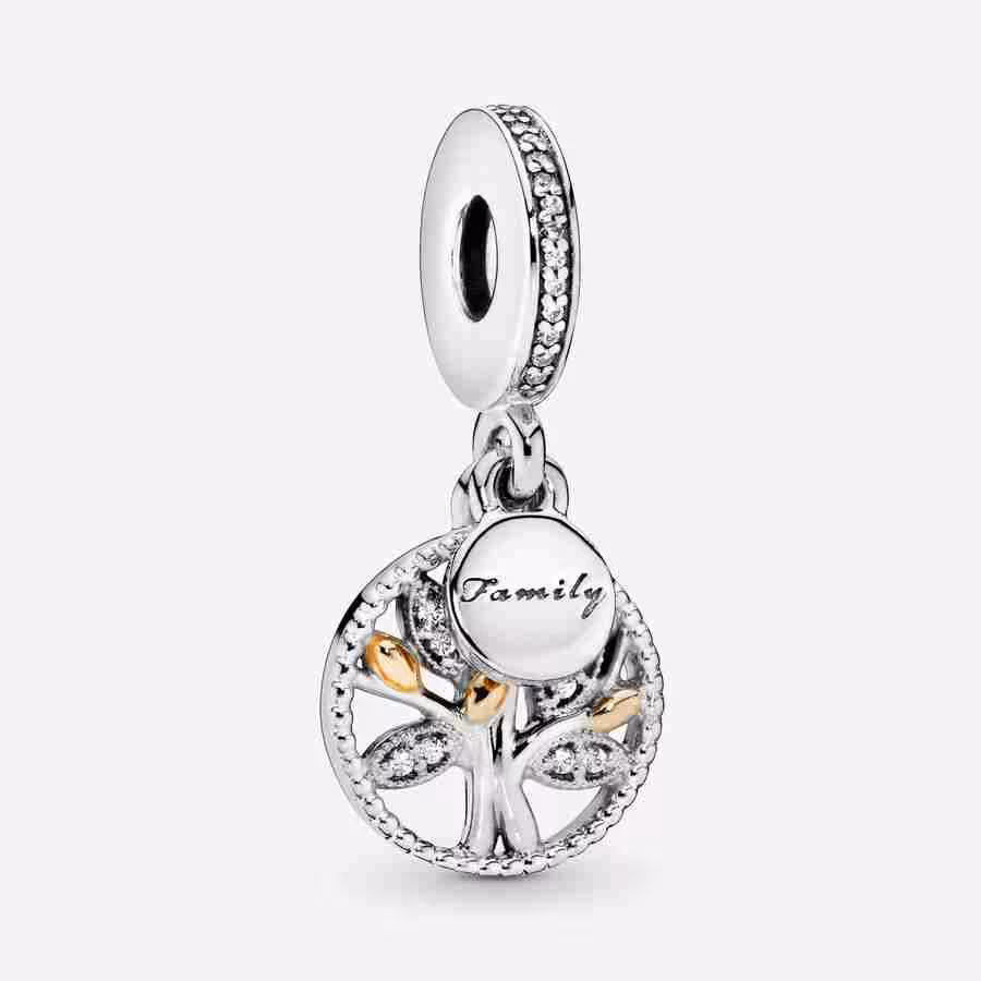 Charm Pendente Albero della Famiglia-Bicolor Charm Pendente Albero della Famiglia Bicolor