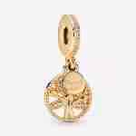 Charm Pendente Albero della Famiglia-Placcato oro