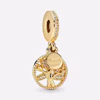 Charm Pendente Albero della Famiglia-Placcato oro