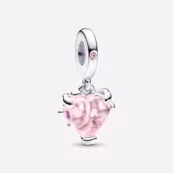 Charm Pendente Albero della Famiglia Rosa
