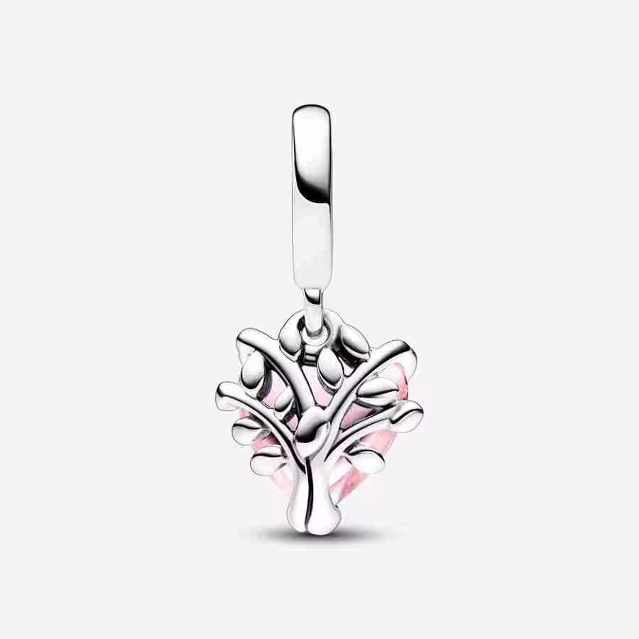 Charm Pendente Albero della Famiglia Rosa_2