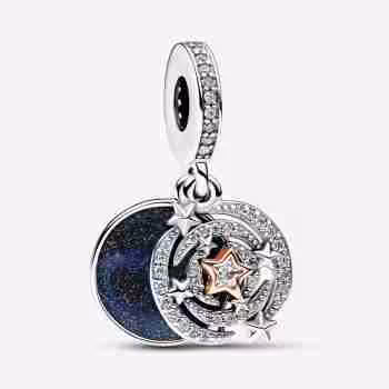 Charm Pendente Cielo con Stelle Cadenti