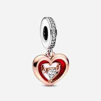Charm Pendente Cuore Splendente con Pietra