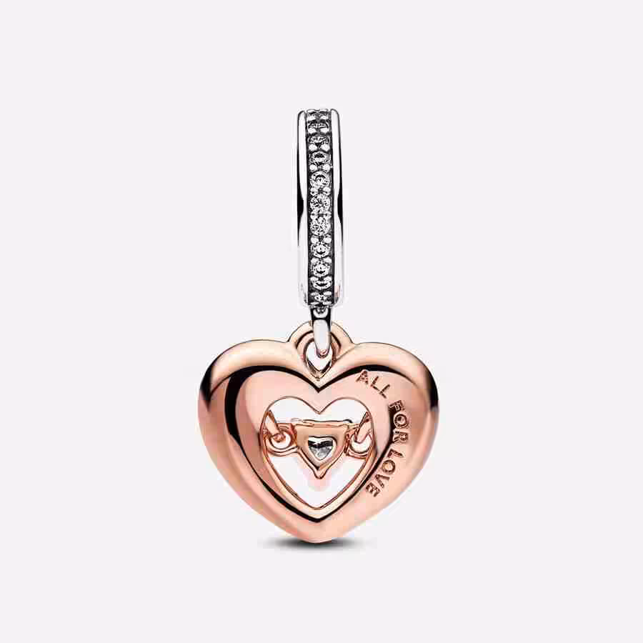 Charm Pendente Cuore Splendente con Pietra_2