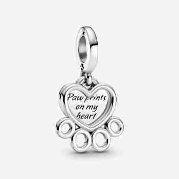 Charm Pendente Cuore e Zampa