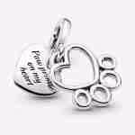Charm Pendente Cuore e Zampa