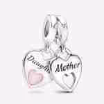 Charm Pendente Cuori Mamma e Figlia divisibile