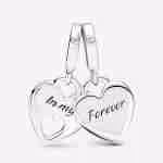 Charm Pendente Cuori Mamma e Figlia divisibile