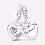 Charm Pendente Cuori Nipote e Zia