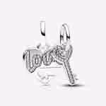 Charm Pendente Divisibile Cuore e Chiave Charm Pendente Divisibile Cuore e Chiave