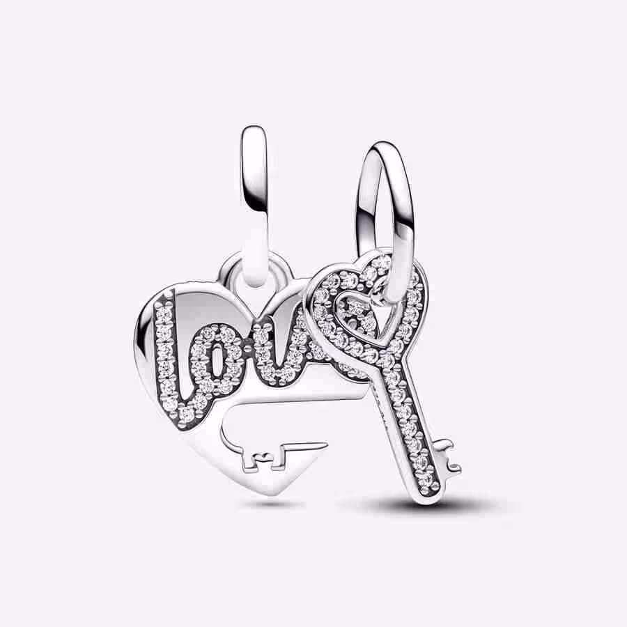 Charm Pendente Divisibile Cuore e Chiave Charm Pendente Divisibile Cuore e Chiave