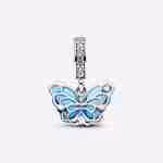 Charm Pendente Farfalla Vetro di Murano Blu