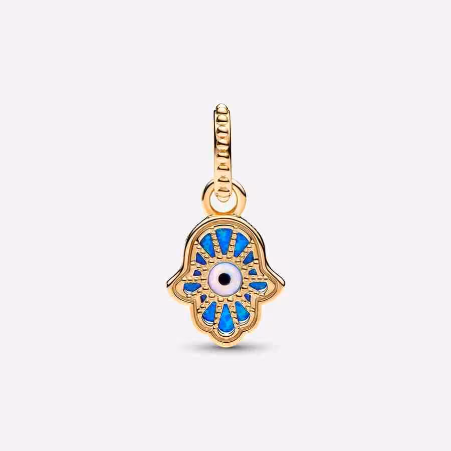 Charm Pendente Mano di Fatima Opale Blu_2