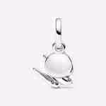 Charm Pendente Rondine Pietre Blu