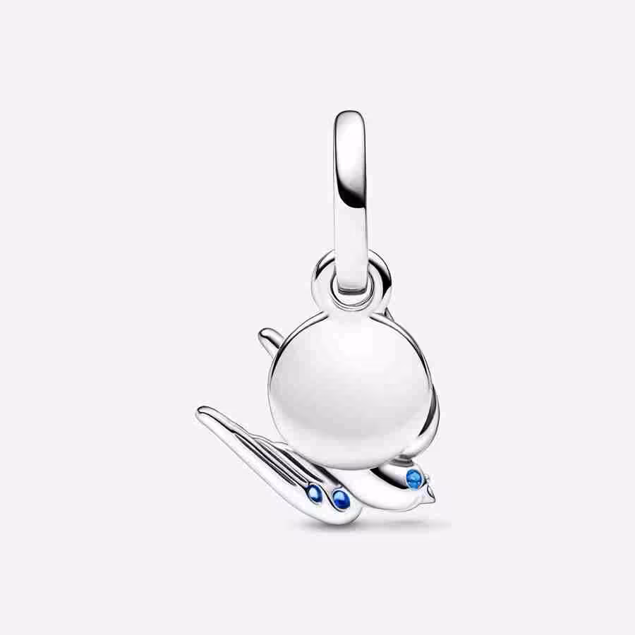 Charm Pendente Rondine Pietre Blu_1