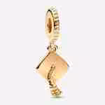 Charm Pendente Tocco di Laurea-Placcato oro Charm Pendente Tocco di Laurea-Placcato oro