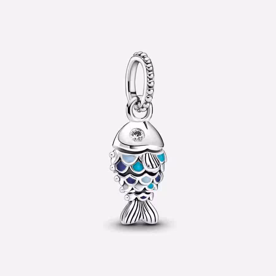 Charm pendente Pesce blu