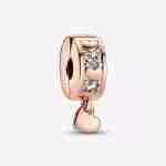 Clip Cuori e Pietre con Pendente a Cuore Clip Cuori e Pietre con Pendente a Cuore