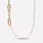 Collana Maglia Link Slim con Perle d’Acqua Dolce Coltivate Pandora ME