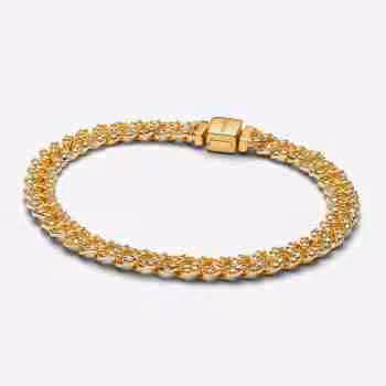 Bracciale Catena Maglia Cubana Pavè