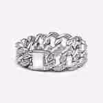Anello Catena Maglia Cubana Pavè