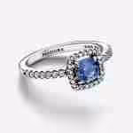 Anello Punto Luce Quadrato Blu