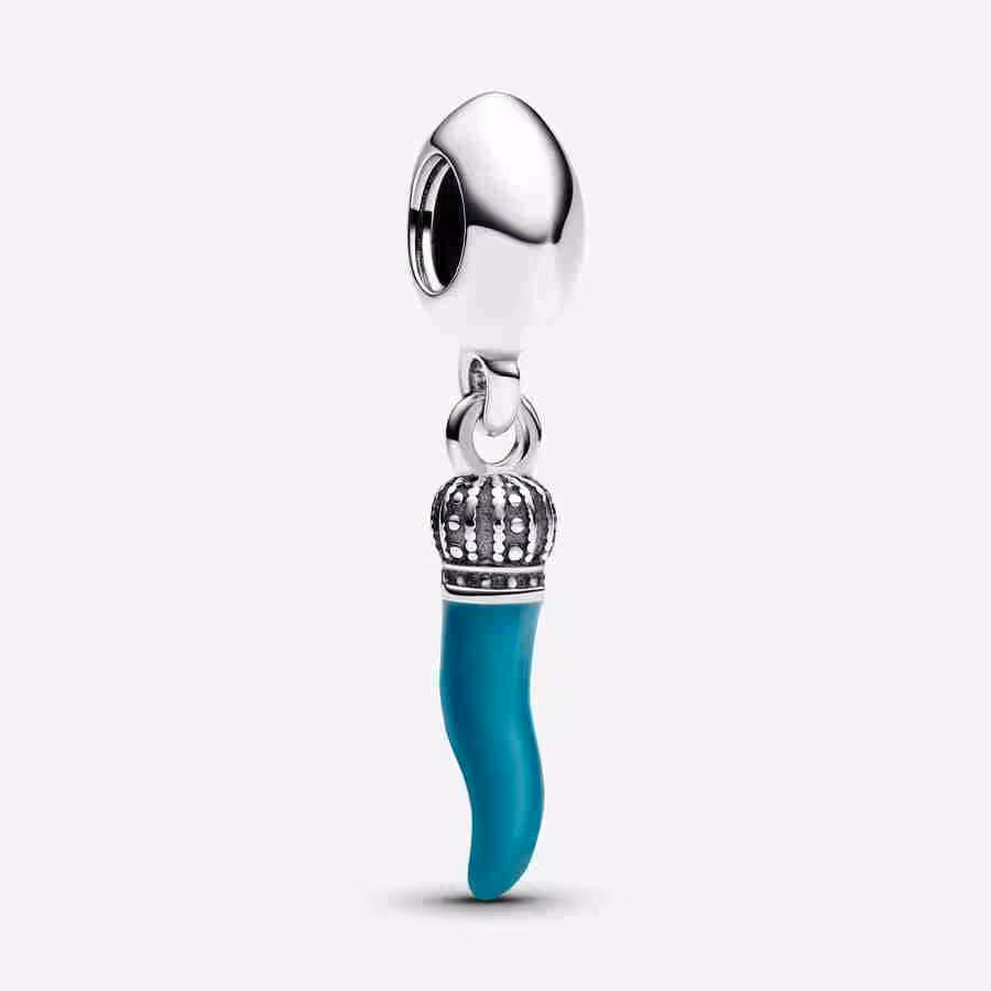 Charm Pendente Cornino Portafortuna Turchese Charm Pendente Cornino Portafortuna Turchese