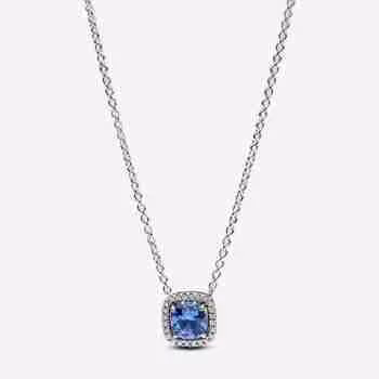 Collana Punto Luce Quadrato Blu