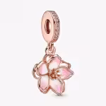Set completo di braccialetti con fiori di ciliegio in oro rosa
