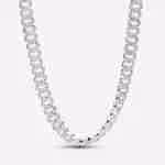 Collana con maglia cubana e pavé Collana con maglia cubana e pavé