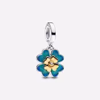 Charm Pendente Quadrifoglio Girevole - con diamante creato in laboratorio