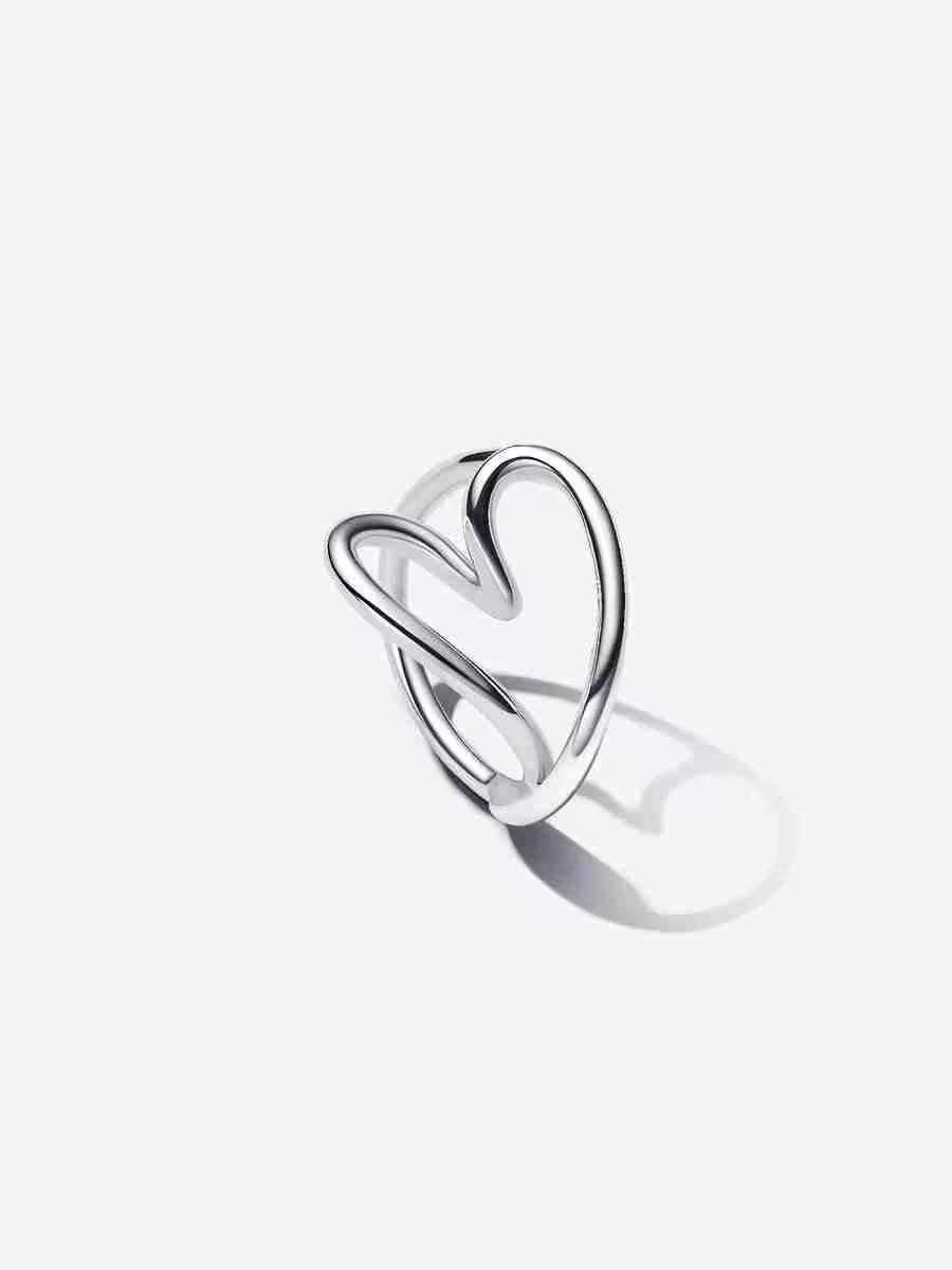 Anello Cuore Linea Sinuosa Anello Cuore Linea Sinuosa