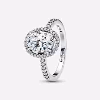 Anello Punto Luce Ovale-Argento