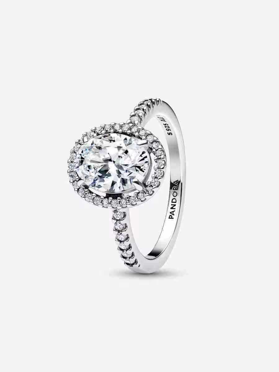 Anello Punto Luce Ovale-Argento Anello Punto Luce Ovale Argento