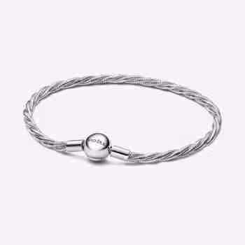 Bracciale Maglia Doppia Intrecciata con Chiusura a Sfera
