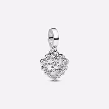 Charm Pendente Doppio Cuore Nessuna come Te-Argento