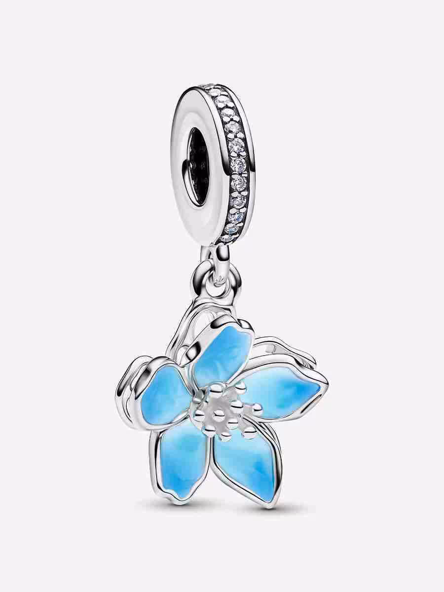 Charm Pendente Fiore di ciliegio blu Charm Pendente Fiore di ciliegio blu