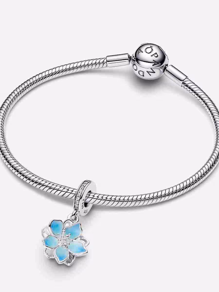 Charm Pendente Fiore di ciliegio blu_1