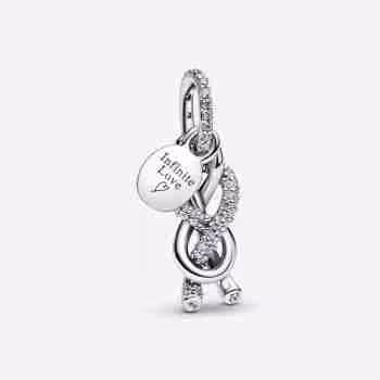 Charm Pendente Nodo Infinito e Pavè