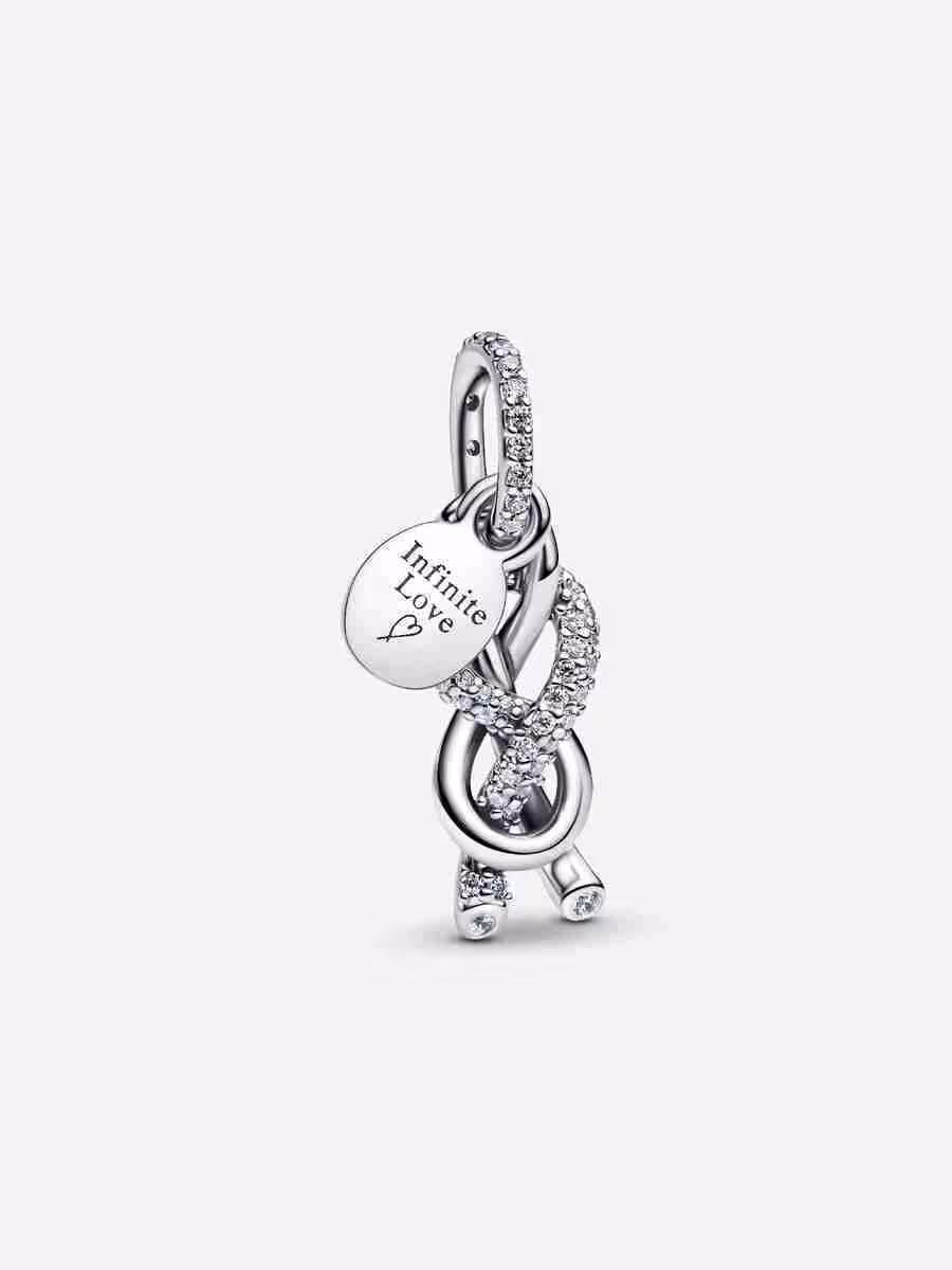 Charm Pendente Nodo Infinito e Pavè Charm Pendente Nodo Infinito e Pave