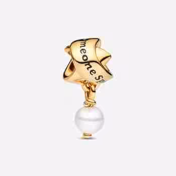 Charm Pendente Qualcuno di Speciale con Perla Barocca d’Acqua Dolce Coltivata