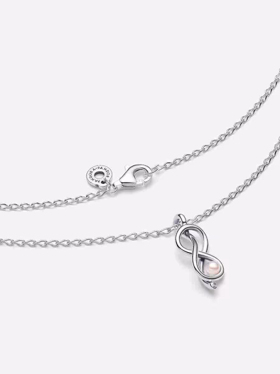 Collana Legame Infinito con Perla Rosa Artificiale_1