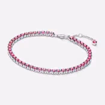 Bracciale Tennis Cristalli Rosa Scuro
