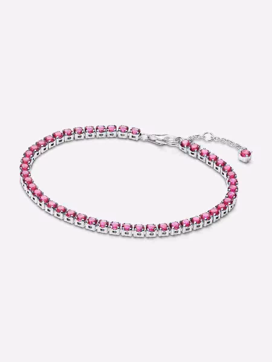 Bracciale Tennis Cristalli Rosa Scuro Bracciale Tennis Cristalli Rosa Scuro