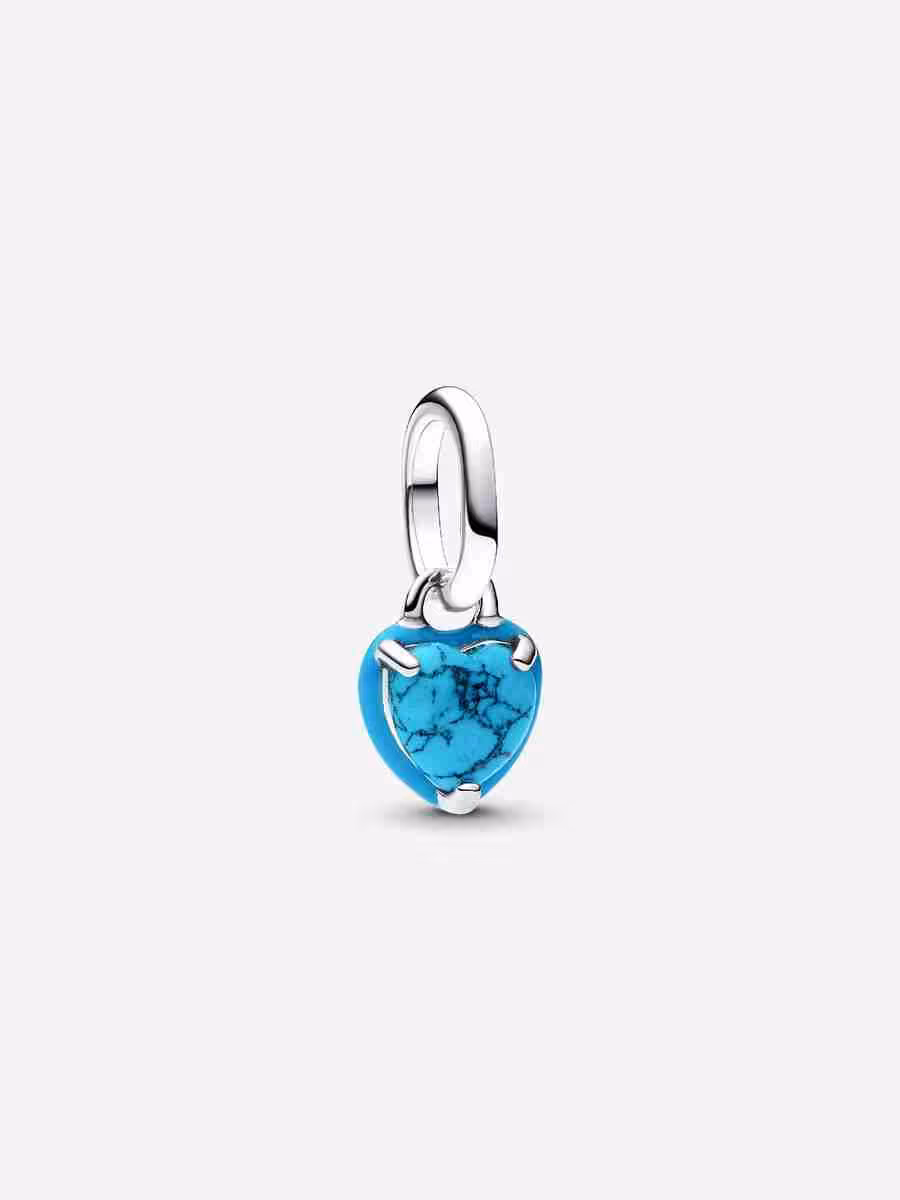 Charm Mini Pendente Turqoise Chakra Heart Pandora ME Charm Mini Pendente Turqoise Chakra Heart Pandora ME